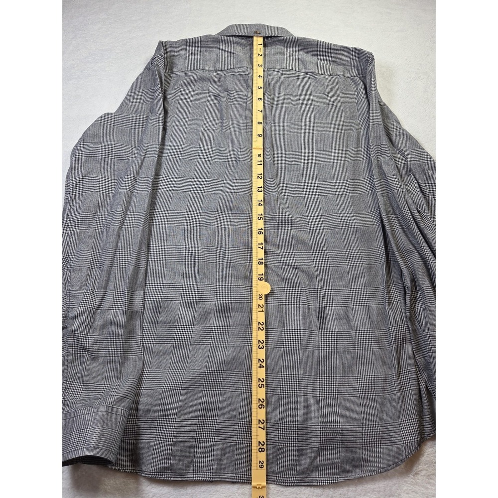 J.Crew Brushed Twill Glen Plaid Button Down Shirt Mens Medium Gray Cotton - Picture 7 of 9